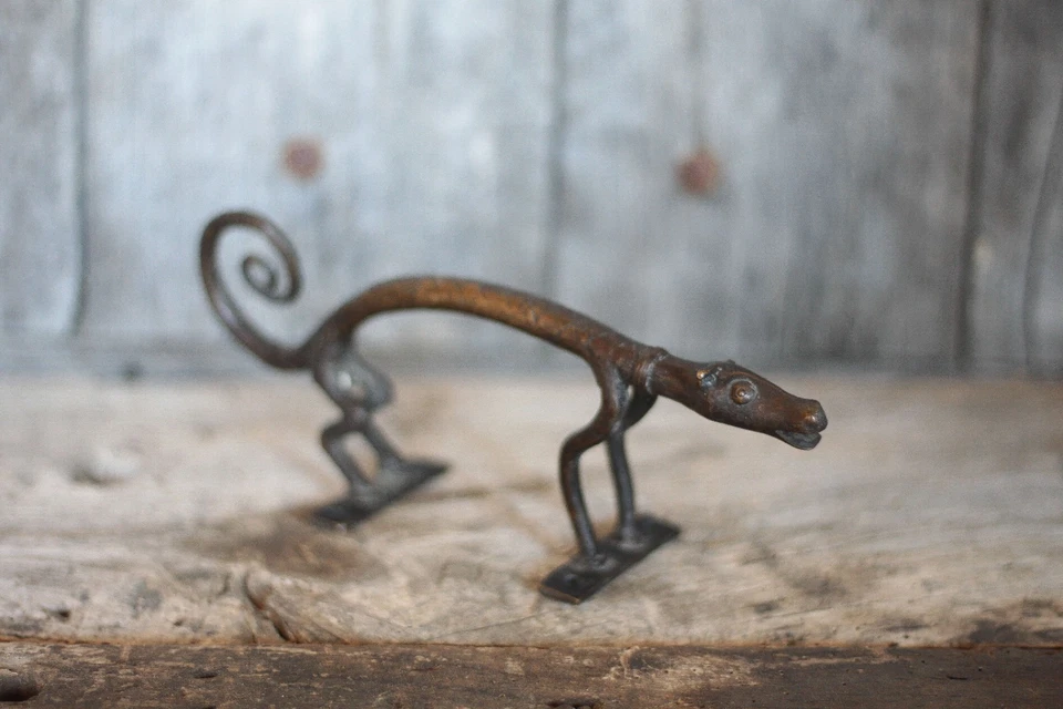 poignée porte laiton motif animal , poignée laiton, décoration intérieure - Photo 2/4