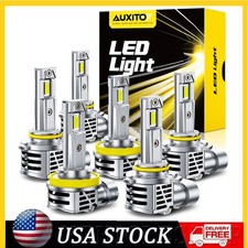 6PCS 9005 9006 H11 Combo LED Headlight Fog Lights Kit High Low Beam Bulbs White