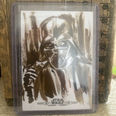Topps Star wars Bounty Hunter Sketch Card 1/1 Darth Vader By Neil Camera