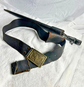 Civil War Belt w/Eagle Buckle-US Bayonet w/Scabbard ALL ORIGINAL!