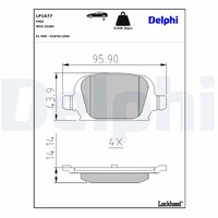 Delphi Bremsbelagsatz Scheibenbremse LP1677 FüR X01 Combo Opel Corsa Tour Tigra
