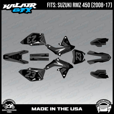 Graphics Kit for Suzuki RMZ450 2008-2017 RMZ 450 Evader Series - Smoke
