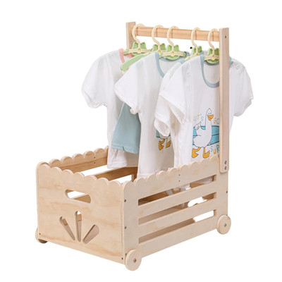 Wooden Baby Shower Crate Closet with Wheels,Baby Girl Boy Shower Gift Basket wit