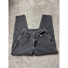 Vintage Chic High Waisted Tapered Leg Jeans Gray Acid Wash Made in USA 24 Waist