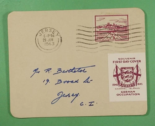 DR WHO 1943 GERMAN OCCUPATION JERSEY FDC POSTCARD WWII R42888