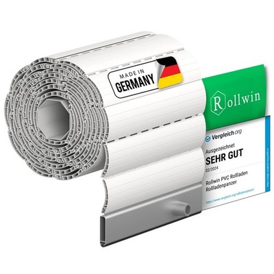 Rollwin ROLLADENPANZER PVC WEISS (ähnl. RAL 9016) Rolladen Kunststoff Rollladen
