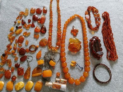 Antike Bernsteinketten Butterscotch Armband & Anhänger Ect...700gr.