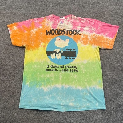 2016 Liquid-Blue Woodstock Festival Shirt XL 23x28 Rainbow Tie-Dye