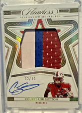 2023 Panini Flawless Star Swatch Signatures Gold Courtland Sutton /10 (AU,MEM)
