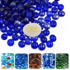 5 LB Flat Glass Beads for Vases 1/2 inches Glass Marbles, Glass Gems for Vase...