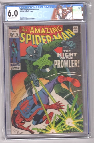 AMAZING SPIDER-MAN #78 KEY CGC 6.0 FINE 1st First Appearance PROWLER 1969 OW/W