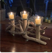 Image of driftwood candle holder