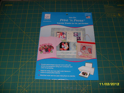 June Tailor IRON ON PRINT 'N PRESS TRANSFER SHEETS - 8 1/2''x 11'' - 3 sheets