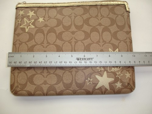 Coach Signature Tablet iPad Padded Zip Top Sleeve Bag Stars - Picture 10 of 12