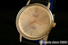 Luxury style Rare Golden dial ultra slim wrist watch Poljot De Luxe 2209