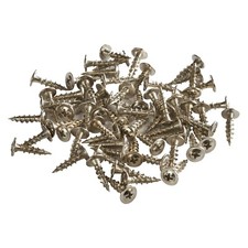 100 Pack 8 X 3/4" Deep Coarse Thread Modified Truss Head Screws Nickel Wood Mdf