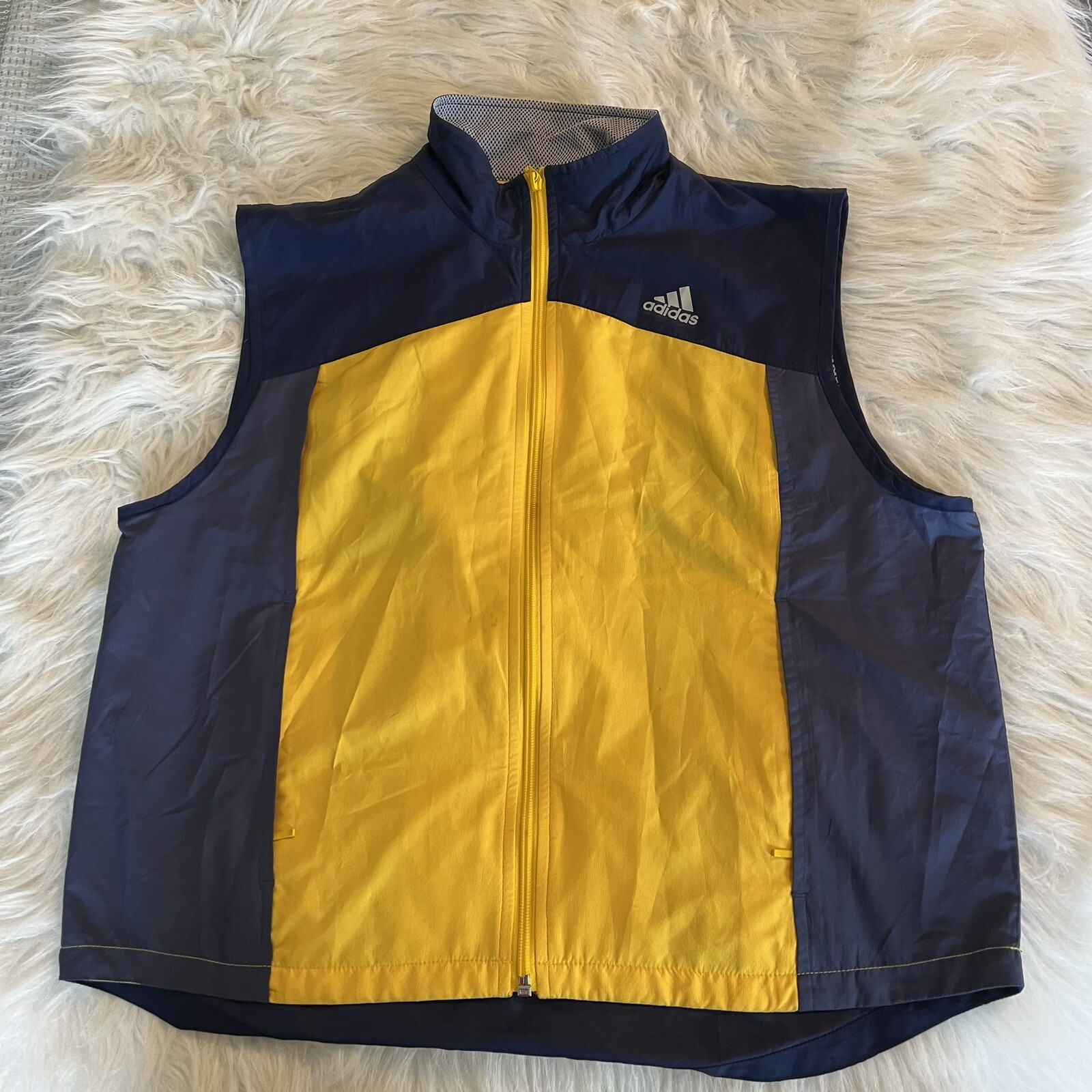 Adidas Windbreaker Vest Windshirt Jacket Full Zip Pockets Vented Boys Medium