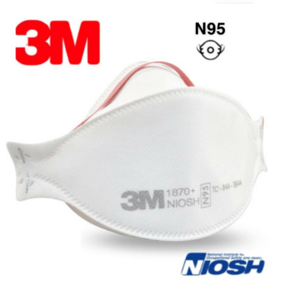 5/Pk 3M  Aura 1870+ N95 Particulate Respirator Disposable Protective Mask NIOSH