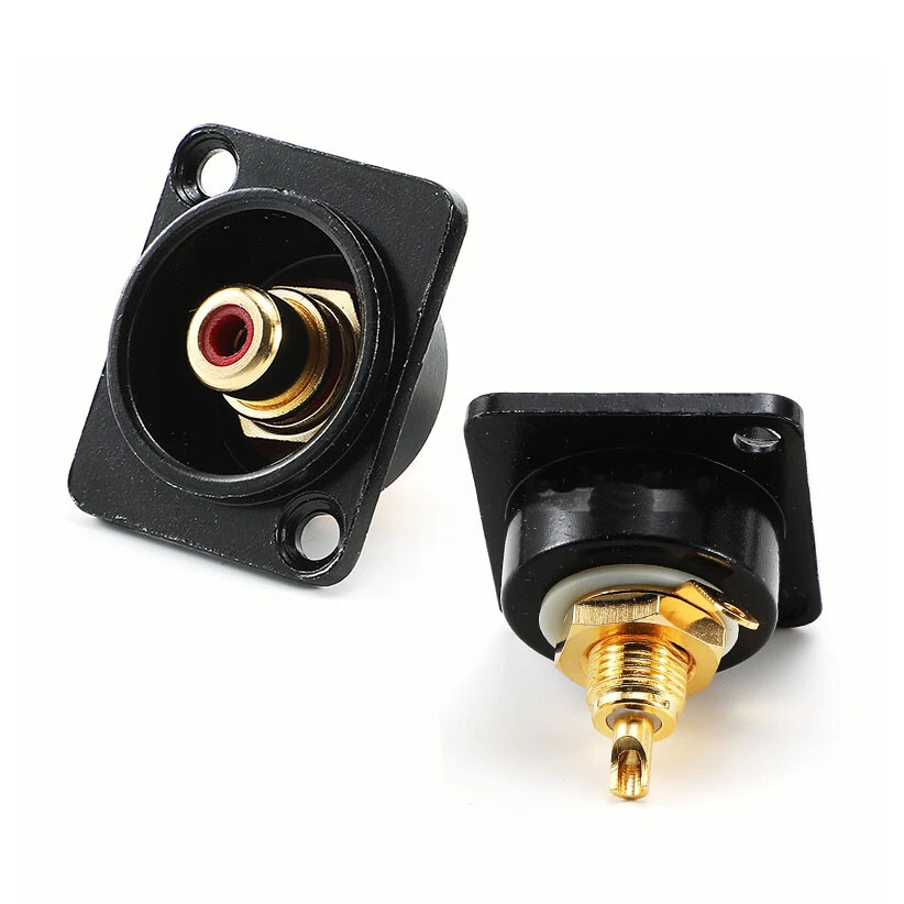 RCA Phono Female Chassis Insulated Socket Panel Mount Red Gold  Black White - Image 2 of 4