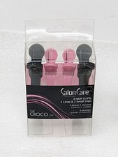 Salon Care 2 Small Pink  2 Large Black Croco Hair Clips