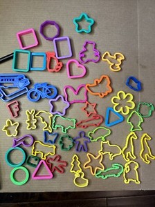 Vintage Play Doh Shapes Animal People Vehicles Molds Press Accessory Lot Of 47