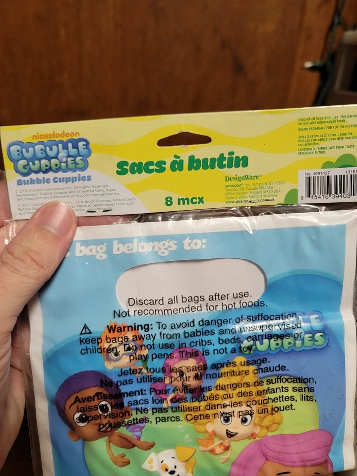 Bubble Guppies Loot Bags Set Of 8 Birthday Party Supplies Nickelodeon 2013 S1 - Image 4 of 4