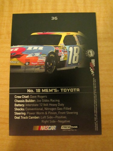 2010 Press Pass Premium Machines No. 18 M&M's Toyota Card #36 - Picture 2 of 2