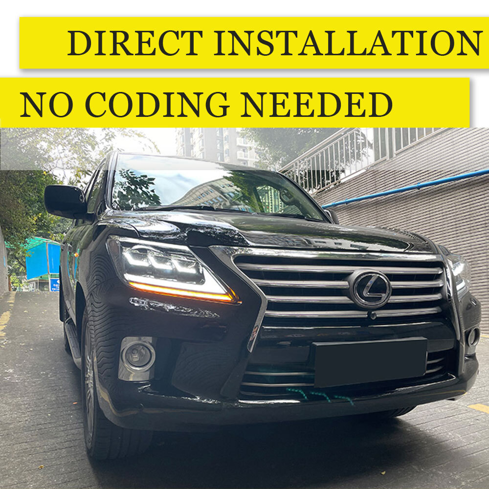 For Lexus LX570 2013-2015 Dark Headlights Dynamic W/LED Signal Low
