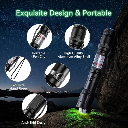 Puntero láser verde 6000 millas estrella haz visible luz lápiz Lazer recargable EE. UU. - Imagen 7 de 15