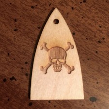 GUITAR TRUSS ROD COVER - Wood Burned - Fits ESP or LTD - SKULL BONES