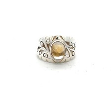 Sterling Silver Oval Cut Citrine Ring Size 7 -Stone 7x9mm