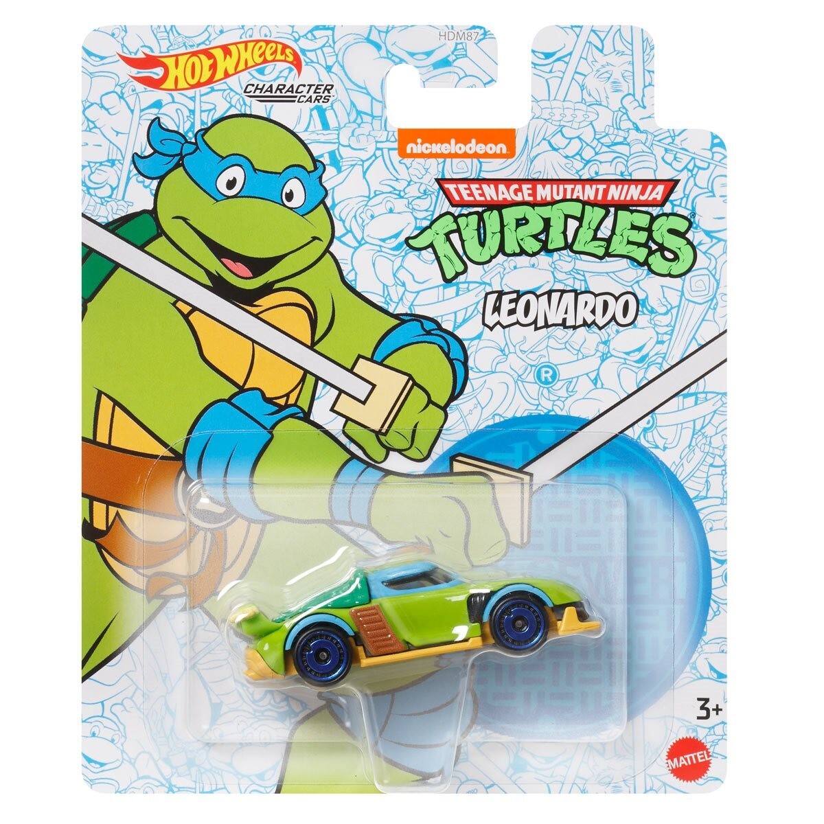 Hot Wheels Character Cars - Nickelodeon TMNT Leonardo (BBHMV38) | eBay