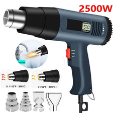 2500W Heat Gun Electric Hot Air Gun Dual Temperature LCD Display 4 Nozzles Tool