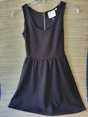 HD in Paris Anthropologie Black Metallic Sparkle Starry Night Dress Extra Small