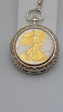 2009 American Silver Eagle US COMMEMORATIVE GALLERY QUARTZ JAPAN POCKET WATCH