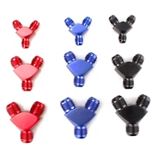AN6/AN8/AN10-6AN -8AN -10AN Y Block Fuel Y Fitting Junction Coupler Adapter