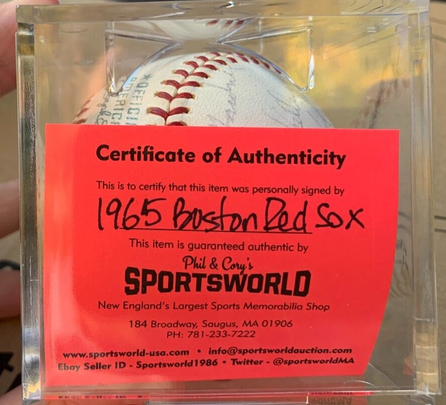 Rare 1965 Boston Red Sox Team Signed Baseball Tony Conigliaro, Carl