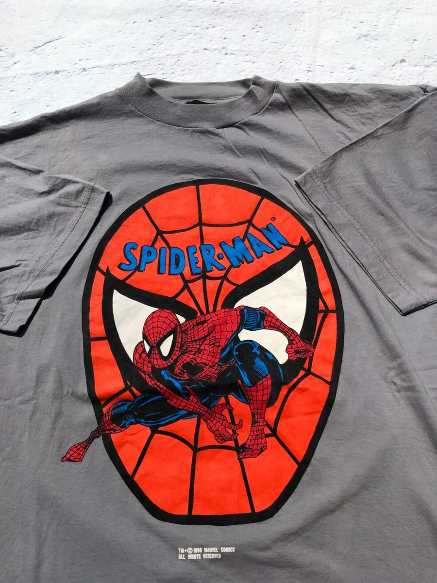 MARVEL COMICS スパイダーマン Tシャツ 90s vintage Vintage 1990 Spider Man Marvel Comics Gray T-shirt Sz XL | eBay