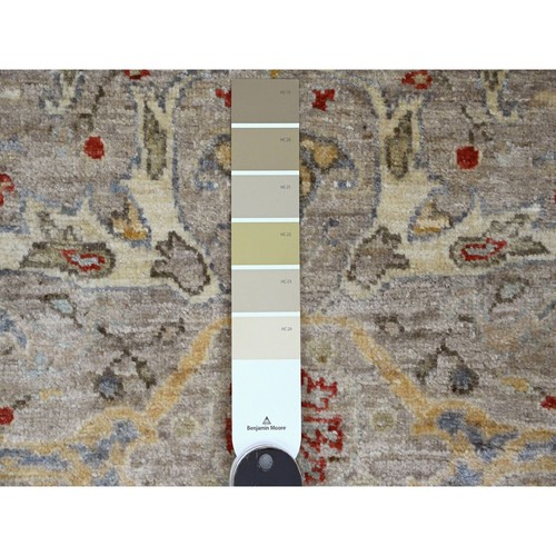 3'10"x5'9" Gray Hand Knotted Peshawar Bijar Garus Design Pure Wool Rug R89971 - Picture 3 of 6