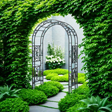 Garten Pergola Spalier Metall Gartenbogen Torbogen Rankhilfe Rosenbogen Tor XXL