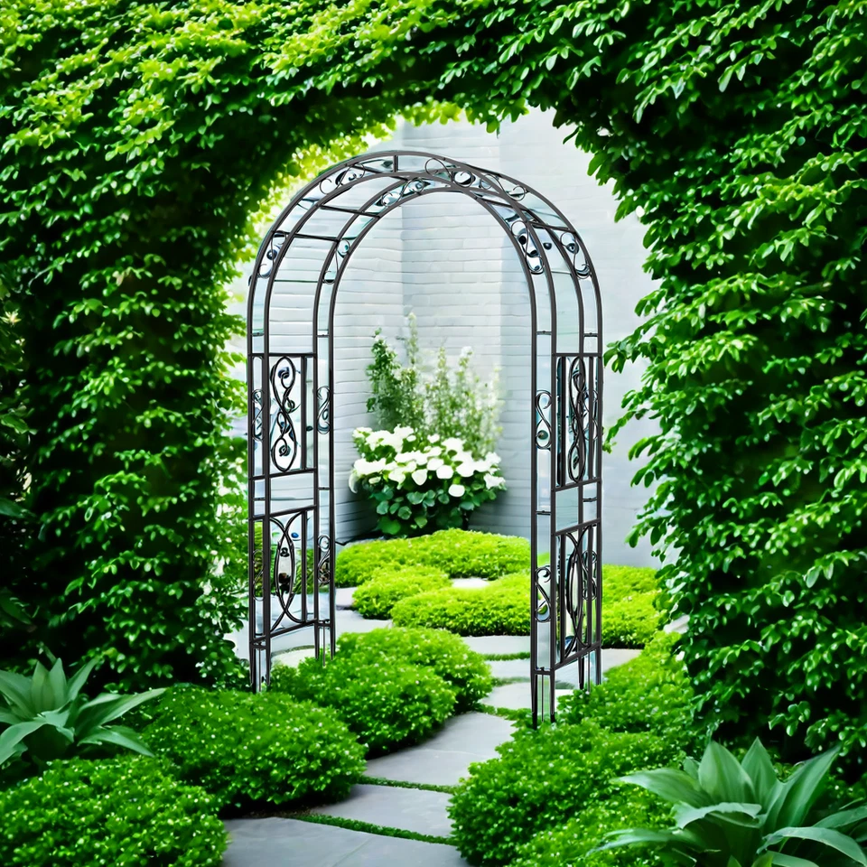 Garten Pergola Spalier Metall Gartenbogen Torbogen Rankhilfe Rosenbogen Tor XXL