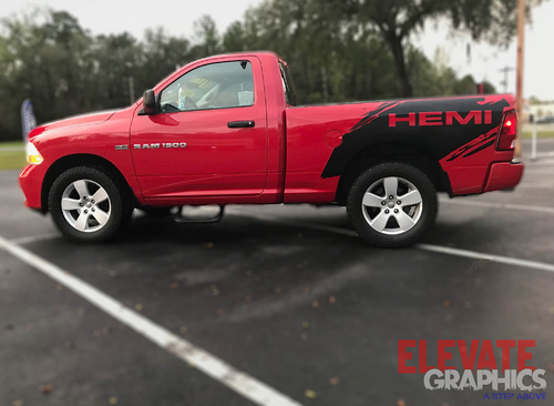 2009-2018 For Dodge Ram 1500 Decals Side Splatter Stripes Graphics Vinyl Sticker - Picture 2 of 10