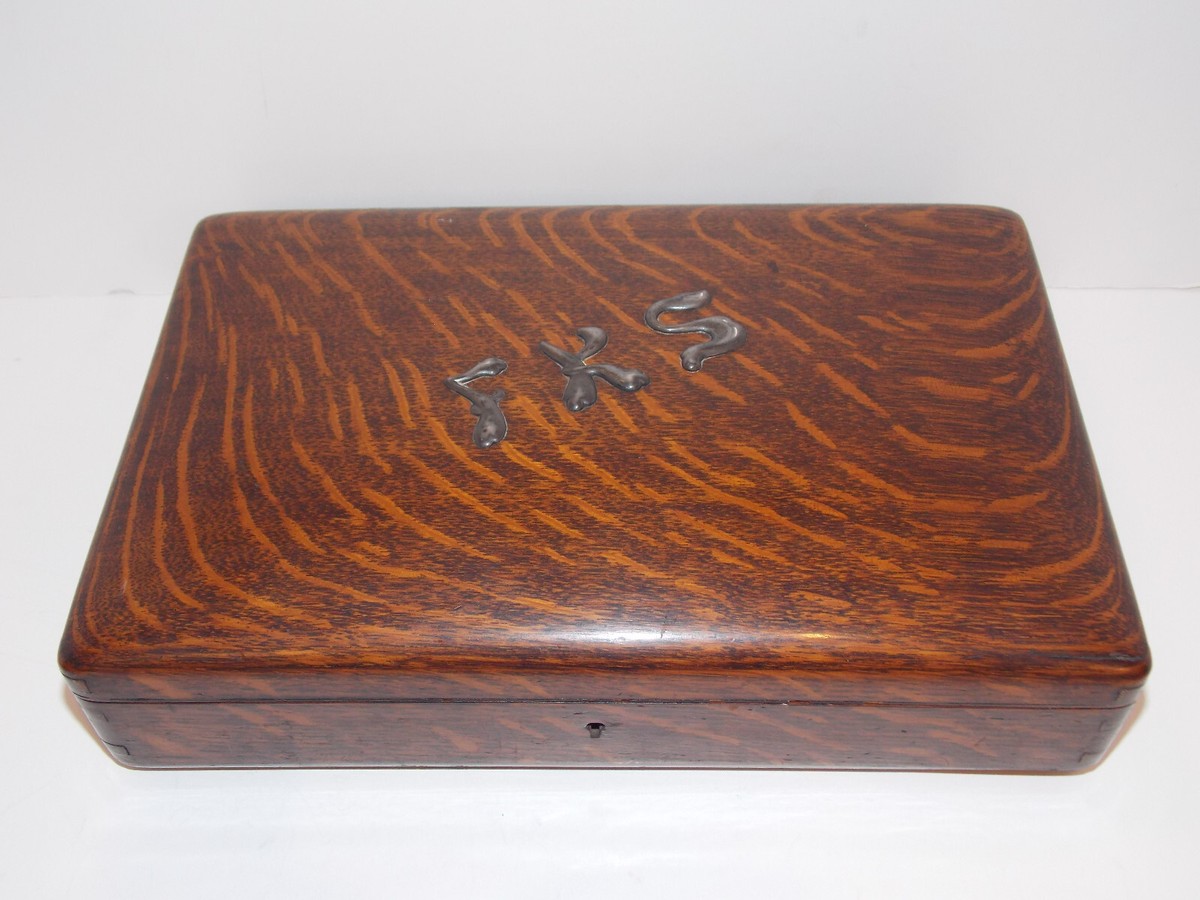 Antique Tiffany Union Square Wood Presentation Display Box Velvet  Lined