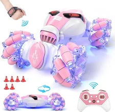 Powerextra Remote Control Car, 4WD 2.4GHz RC Stunt Watch Gesture