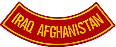 Iraq Afghanistan Military Veteran Motorcycle Vest Rocker Patch – 11″ X 3″ – CL-54