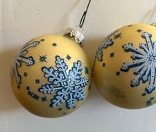 Ornaments Gold Christmas Ornaments With Snowflake Design Set of 3