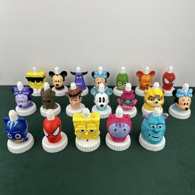 Lot of 19 Good2Grow Character Bottle Toppers Disney Marvel Nickelodeon Pixar 