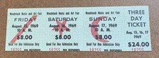 WOODSTOCK ORIGINAL RARE UNUSED 3-DAY CONCERT TICKET HENDRIX JOPLIN DEAD WHO 1969