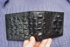 Black Double Side Genuine Crocodile Leather Skin MEN'S BIFOLD Wallet - R12