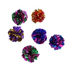 24 Pcs Multi-colored Cat Fuzzy Balls Safe Crinkle Toy Interactive